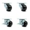 Service Caster 3.25 Inch Phenolic Swivel Caster Set with Roller Bearing 2 Brakes SCC-30CS3420-PHR-2-SLB-2 - alternate 1